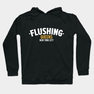 Flushing Queens Logo - A Minimalist Ode to Borough's Vibrant Heart Hoodie